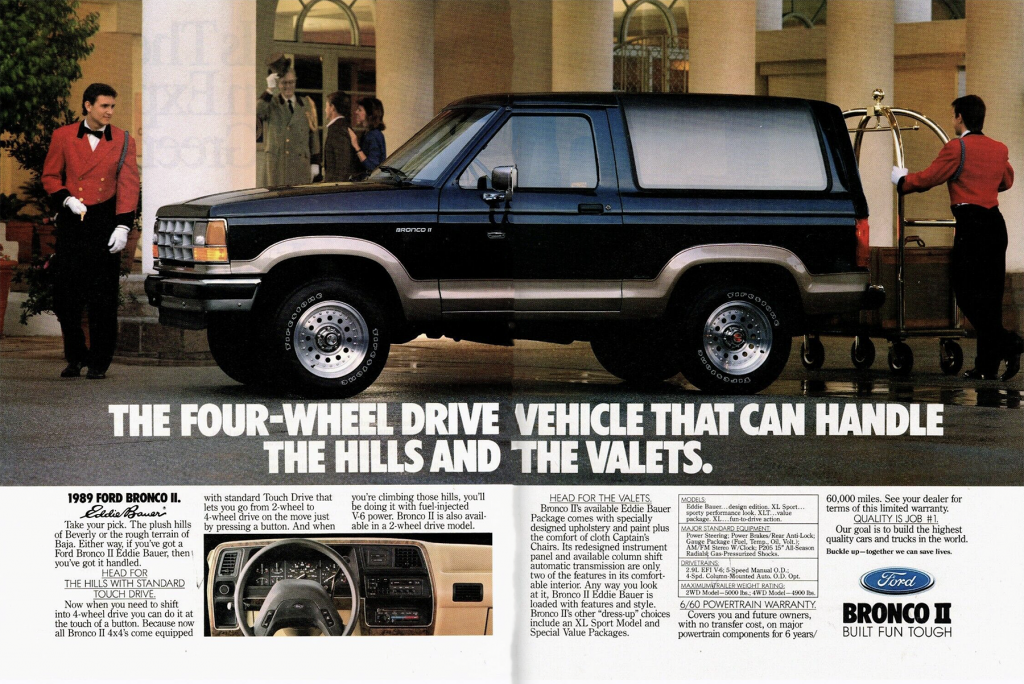 1989 Ford Bronco II Ad, Valets and Doormen